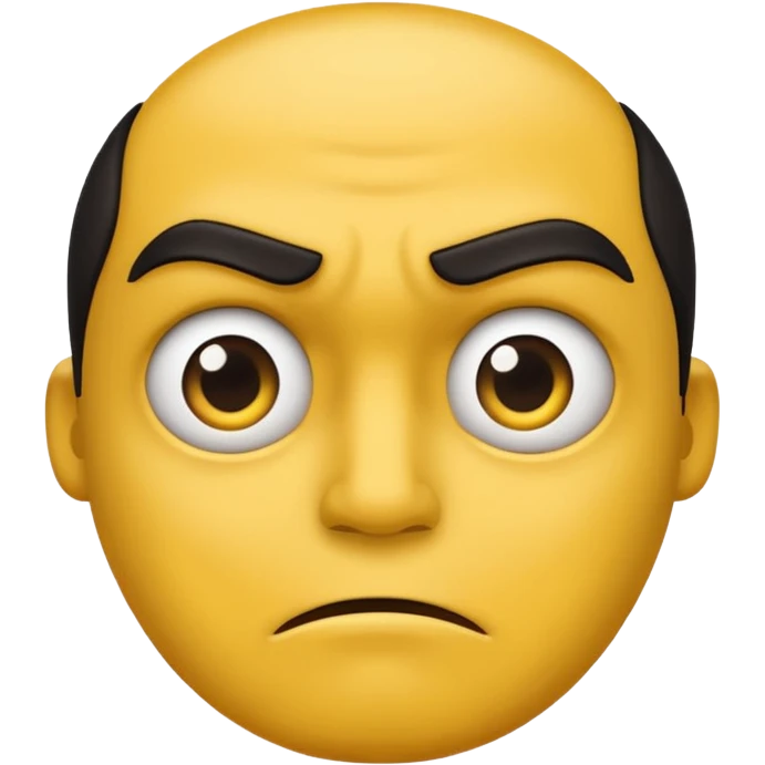 A classic yellow frowning face, but the top half is covered in a dark, sinister shadow. emoji