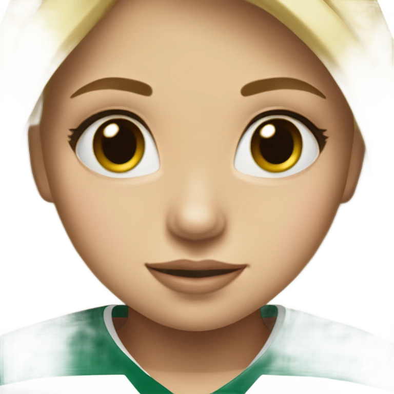 Blonde girl wearing NHL team Dallas Stars hockey jersey emoji