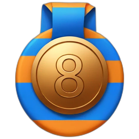 a bronze medal for 1st place with "8th B" on it emoji