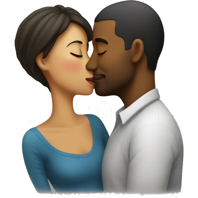 Man kissing woman emoji