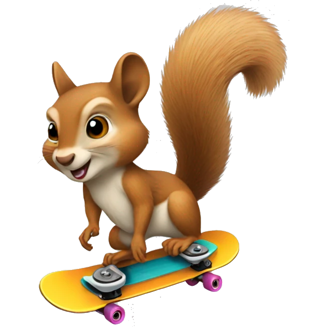 Skateboarding squirrel emoji