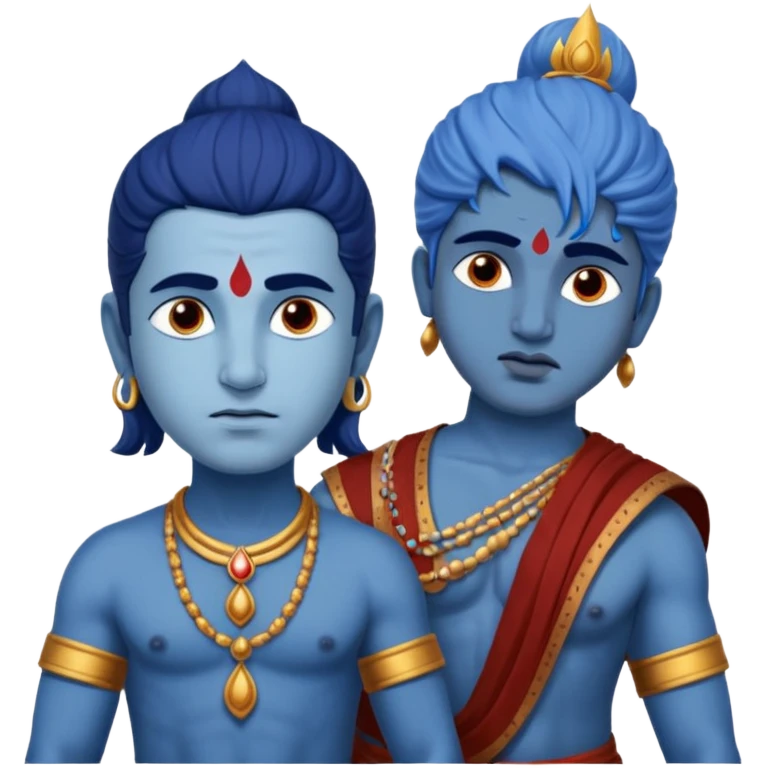 Arjun with Krishna in Mahabharata battle ground  emoji