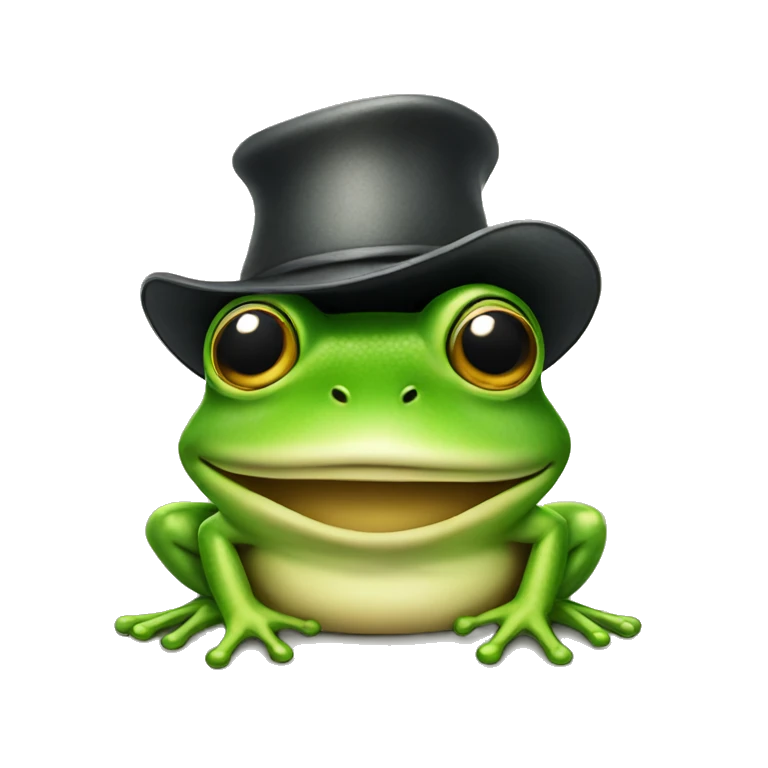 frog wearing hat emoji
