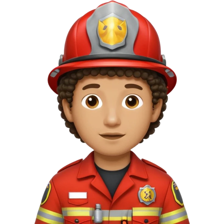 curly haired fireman no hat emoji