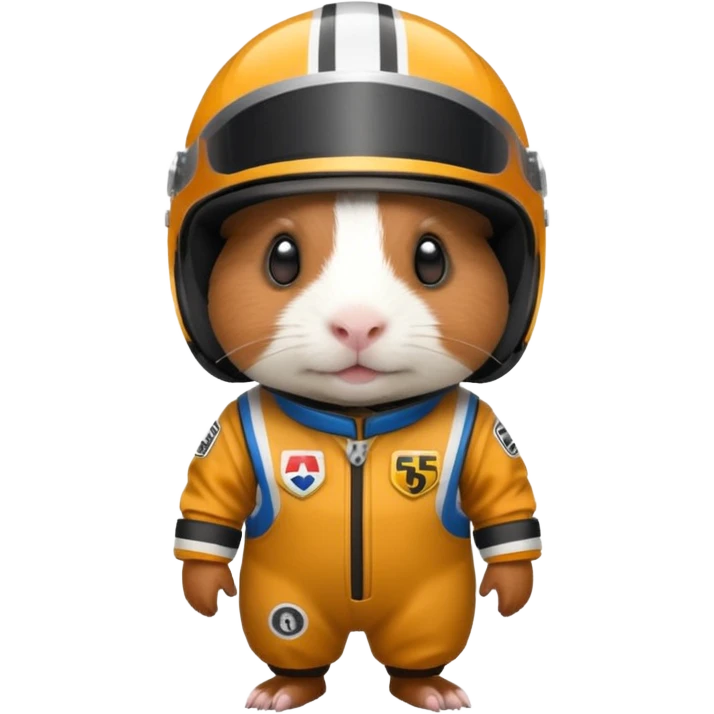 guinea pig with helmet and racing suit emoji