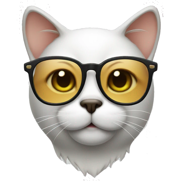 Cat with glasses drinking emoji