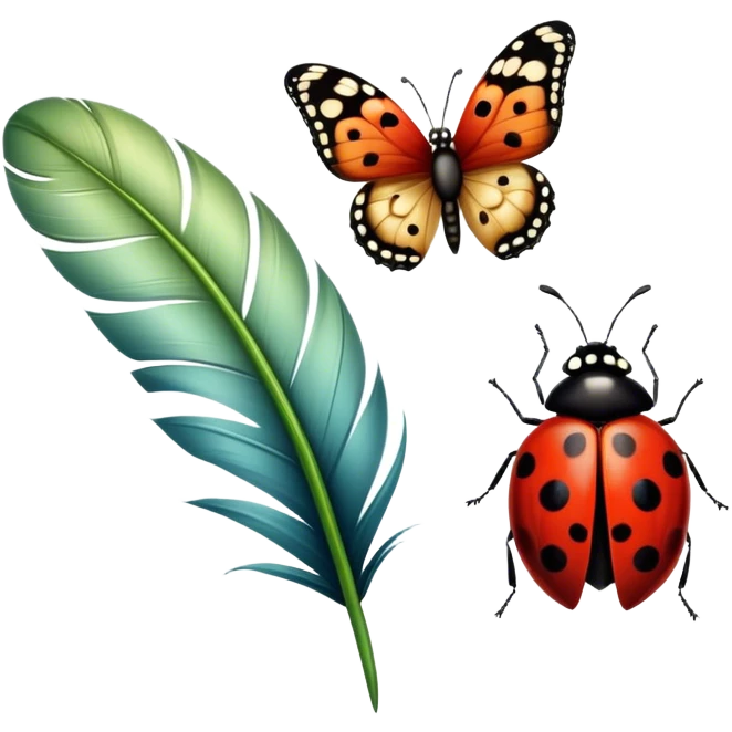 Feather butterfly ladybug  emoji