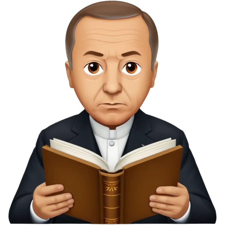 Recep Tayyip Erdoğan reading a book named "ZAM LİSTESİ" emoji