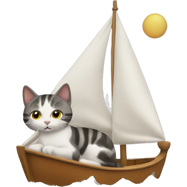 cat sailing a boat emoji