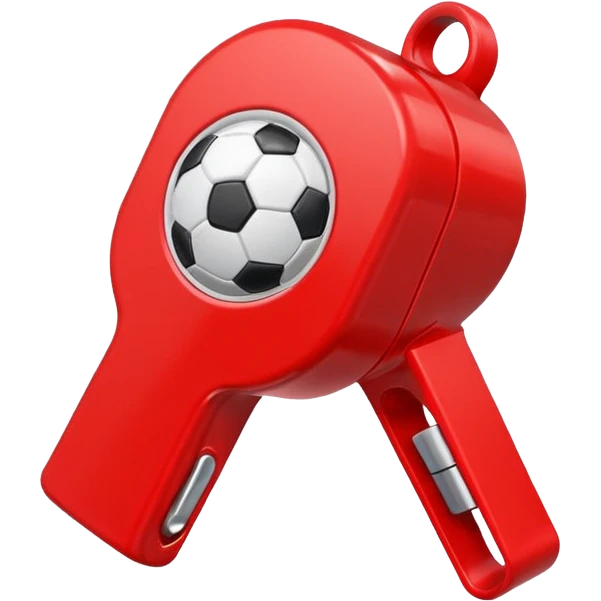 Soccer whistle in red emoji