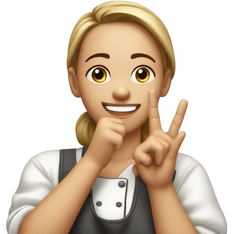Girl Chefs kiss emoji