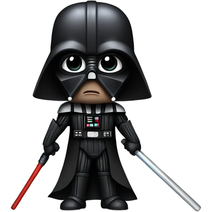 Realistic Darth Vader with a saber staff and a menacing look  emoji