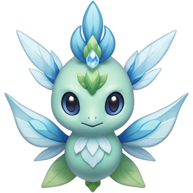elemental icy floral ethereal glacial Axew-Rufflet-Brionne-Celebi-Pokémon-Fakémon-hybrid-creature emoji
