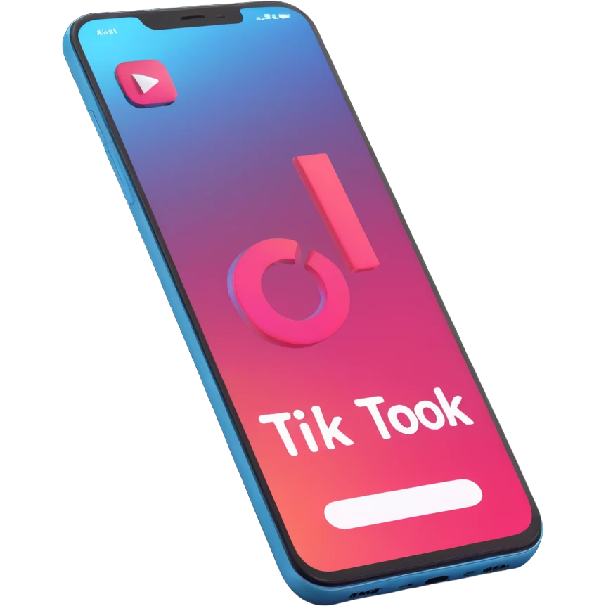a smartphone with a tiktok video emoji
