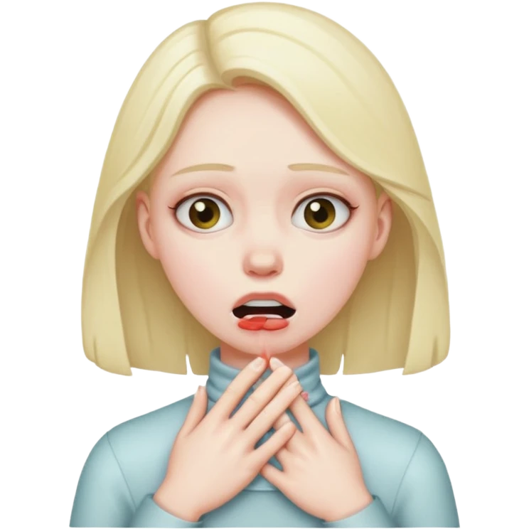 Girl pretending to choke herself  emoji