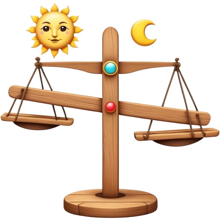 balanced seesaw with sun and moon symbols emoji