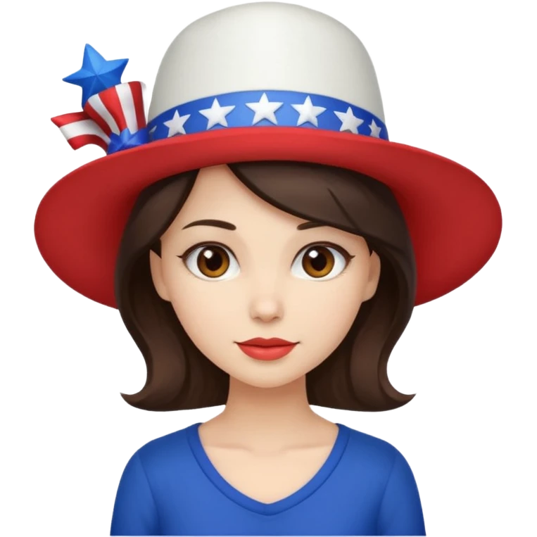 4th of july brunette woman emoji