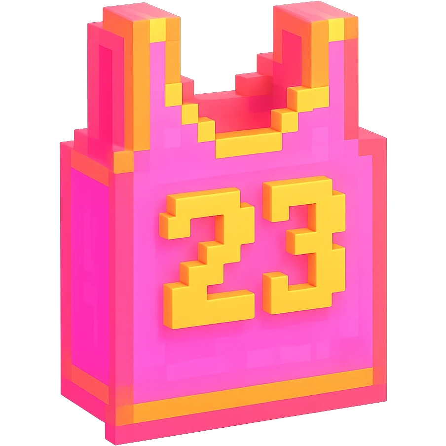 светящейся розовая баскетбольная майка с надписью "23", no background emoji