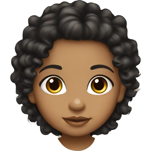 baby girl long black curly hair olive skin tone emoji