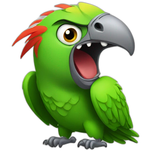 screaming parrot emoji