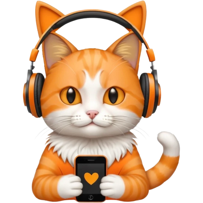 cat listening to music emoji
