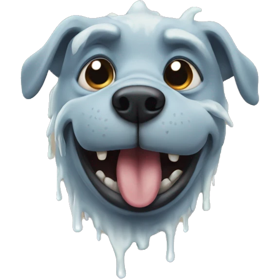 Melting troll faced dog emoji