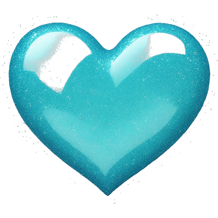 light blue heart with shimmer glitter  emoji