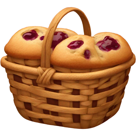 baked goods basket in burgundy color emoji