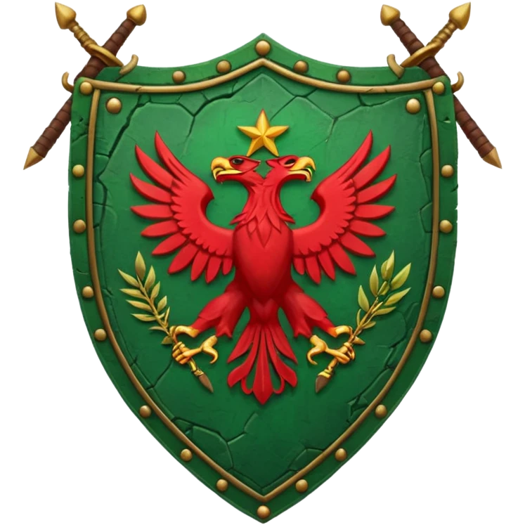 green and red war banner emblem emoji