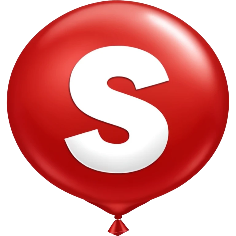 red Christmas balloon with white "S" logo emoji