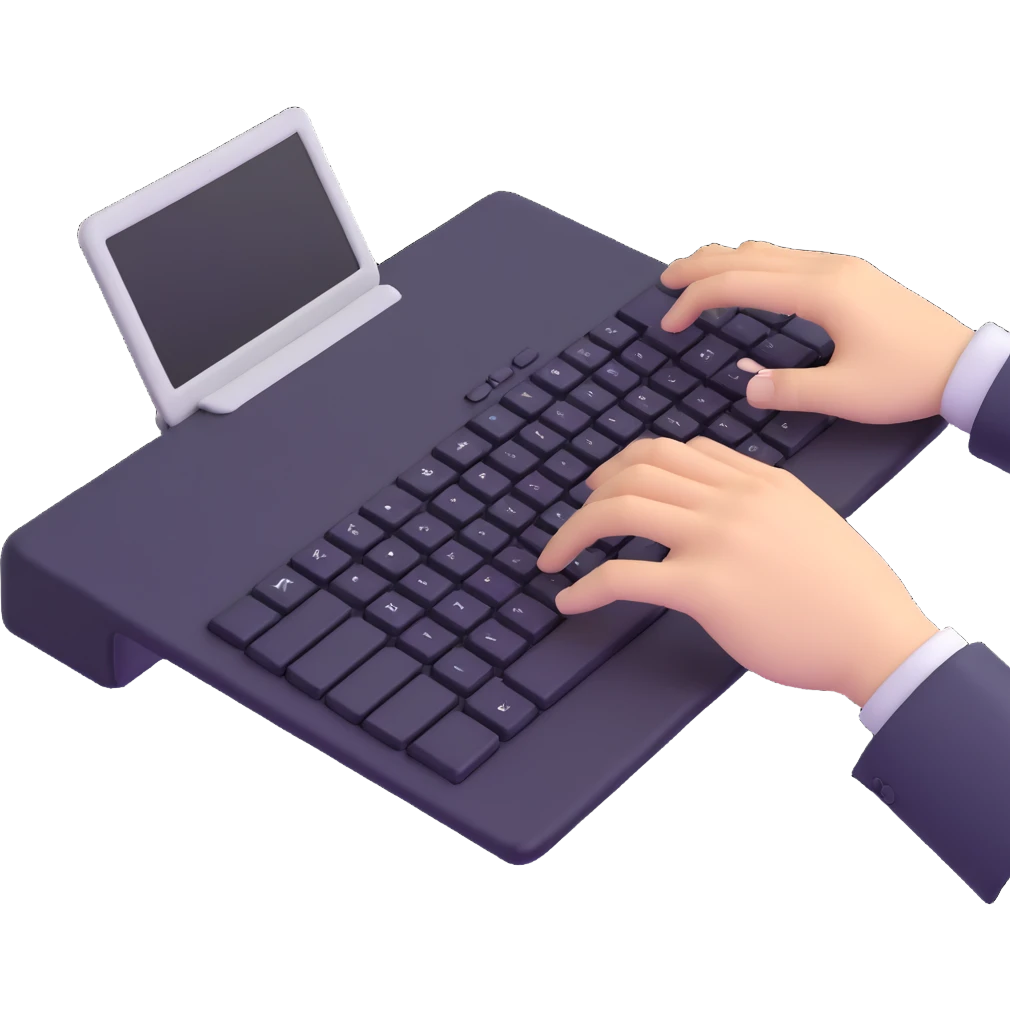 hands typing quickly on a keyboard emoji