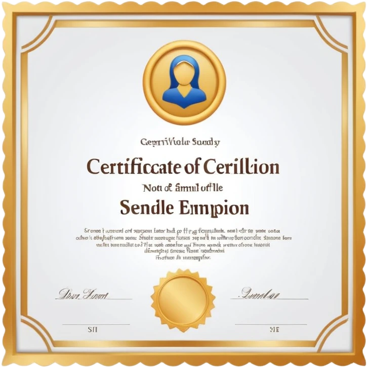 plain certificate with subtle borders, not rolled emoji