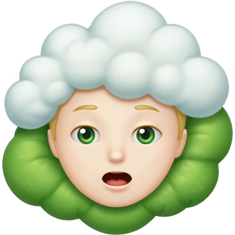 face with a green burp cloud, silly expression emoji emoji