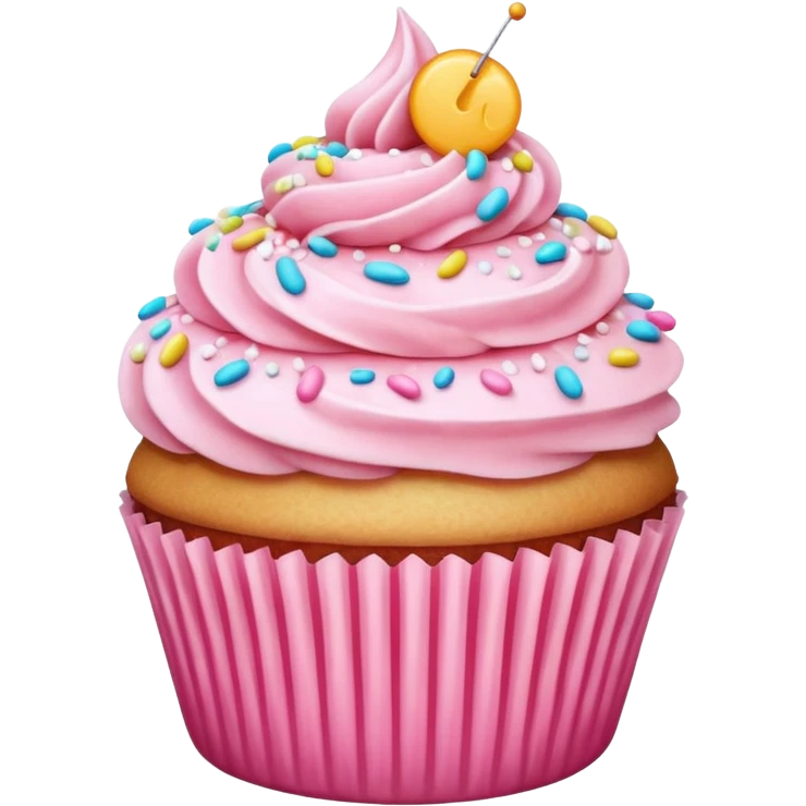 Cupcake with pink icing emoji