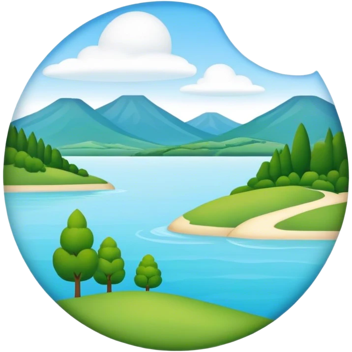 create an emoji about the lake Balaton in Hungary. it should be a lake with the shape of the Balaton emoji