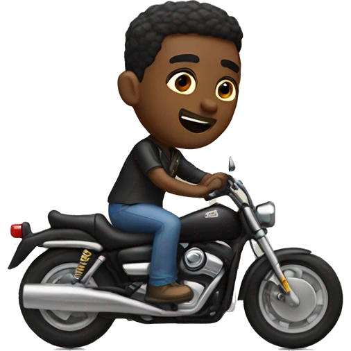 Black guy on motorcycle in Arizona emoji