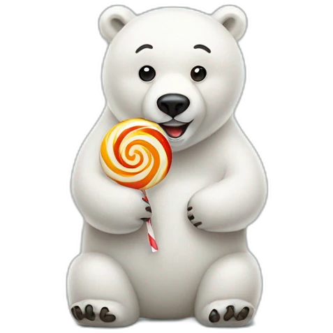 Polar bear with lollipop  emoji