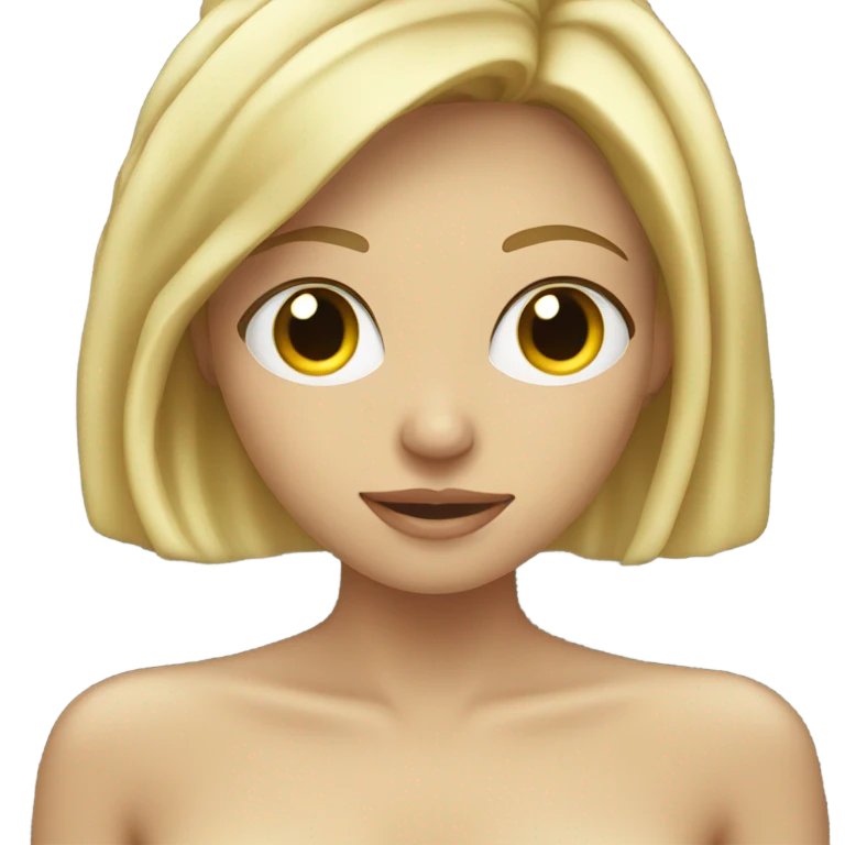 blonde woman coy in shower emoji