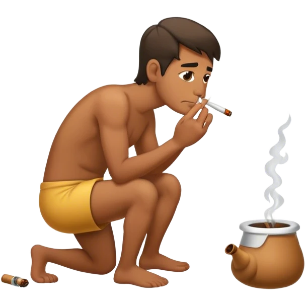 Man pooping and smoking  emoji
