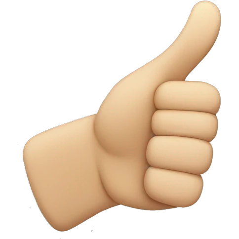 Thumbs up and bend to the side in the middle emoji