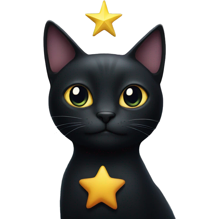 black cat with star emoji