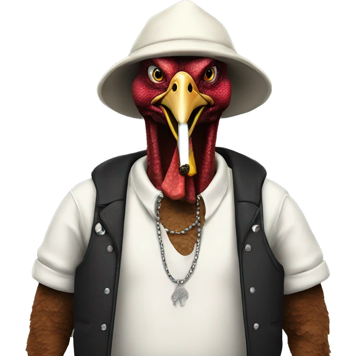 Hood gangster turkey smoking a cbd cig  emoji