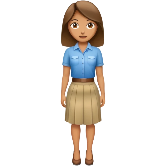 Full body woman wearing skirt at work emoji