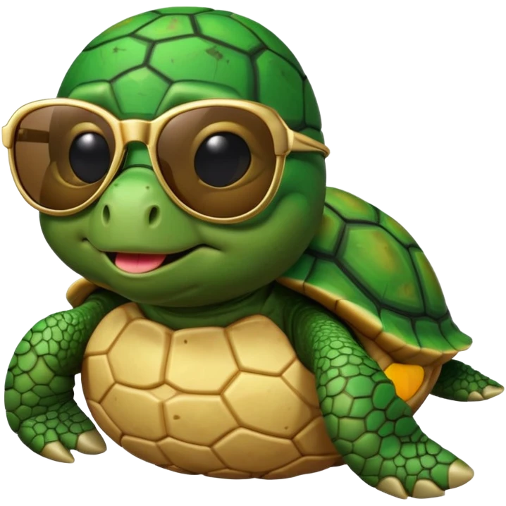 Turtle in a potato with cool sun glasses and chain emoji