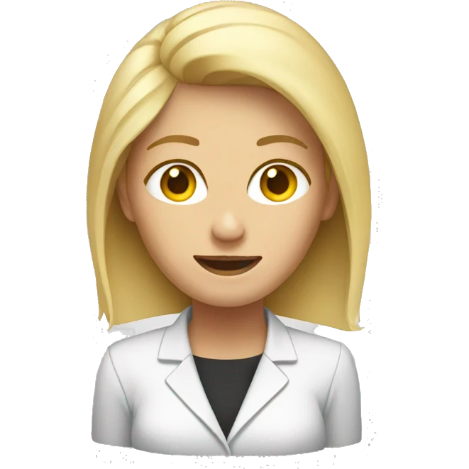 blonde female behind a computer emoji