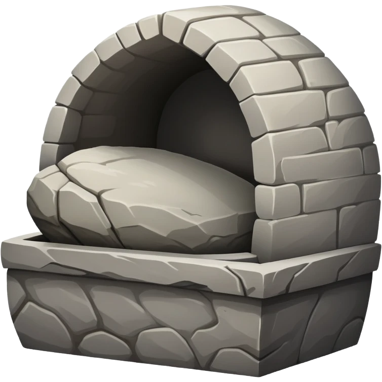 Empty tomb with stone rolled away emoji