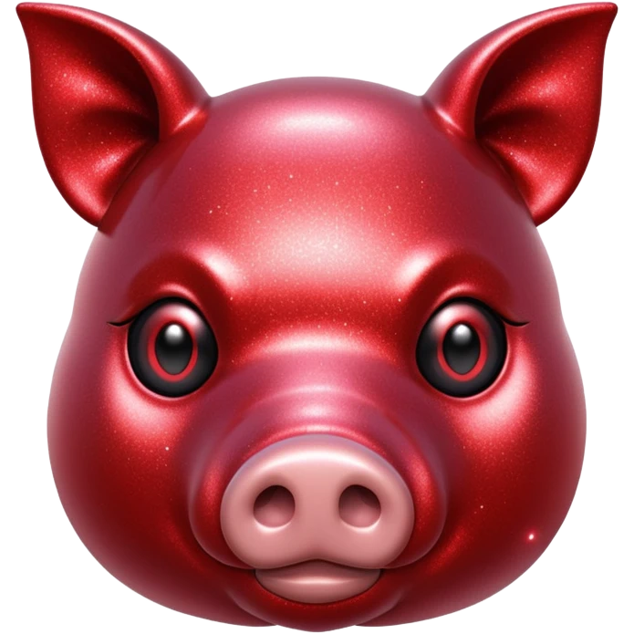 red glitter cyberpunk pig emoji