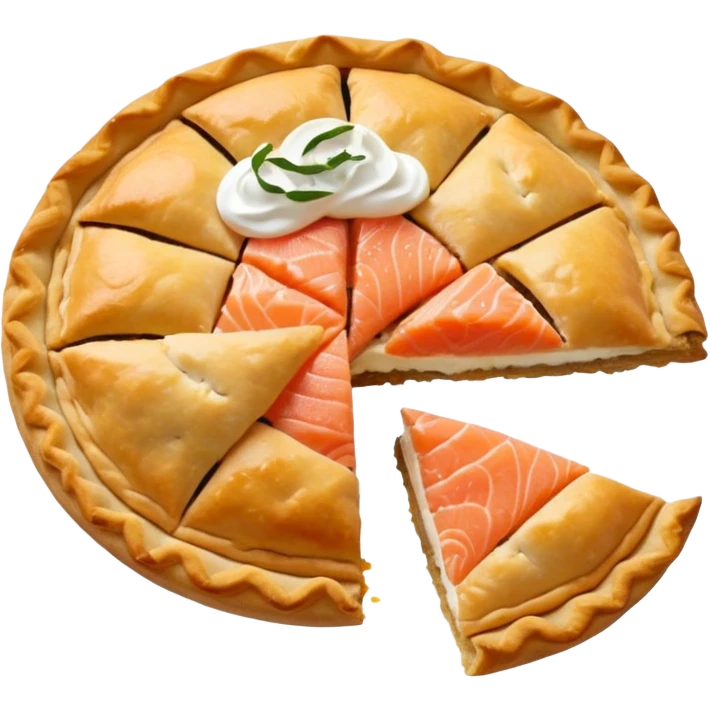 Karelian pasty with cream on top finnish with cream on top and salmon and lemon emoji