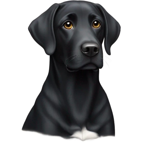 Black lab with white chest emoji