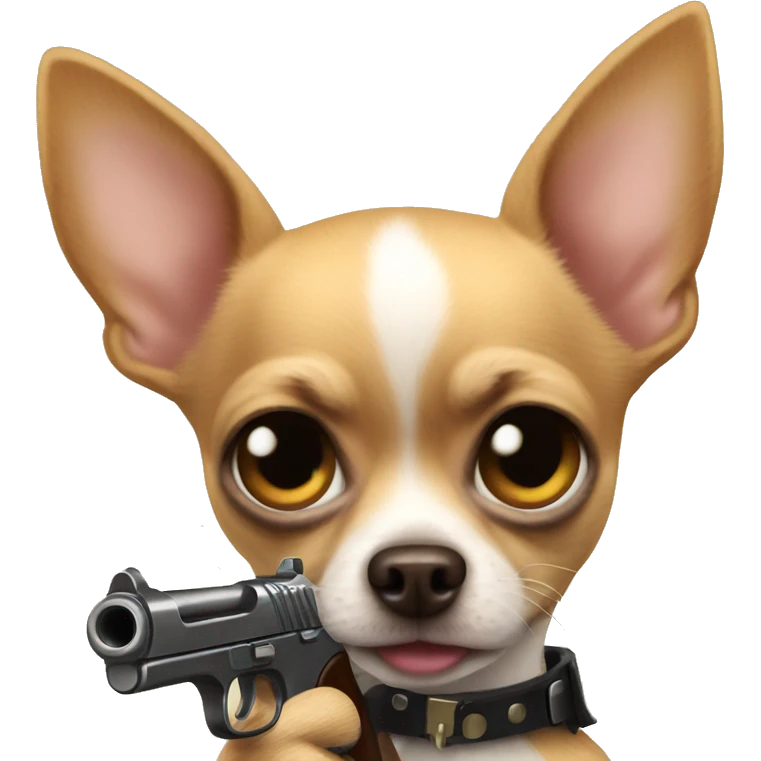 chihuahua with gun emoji